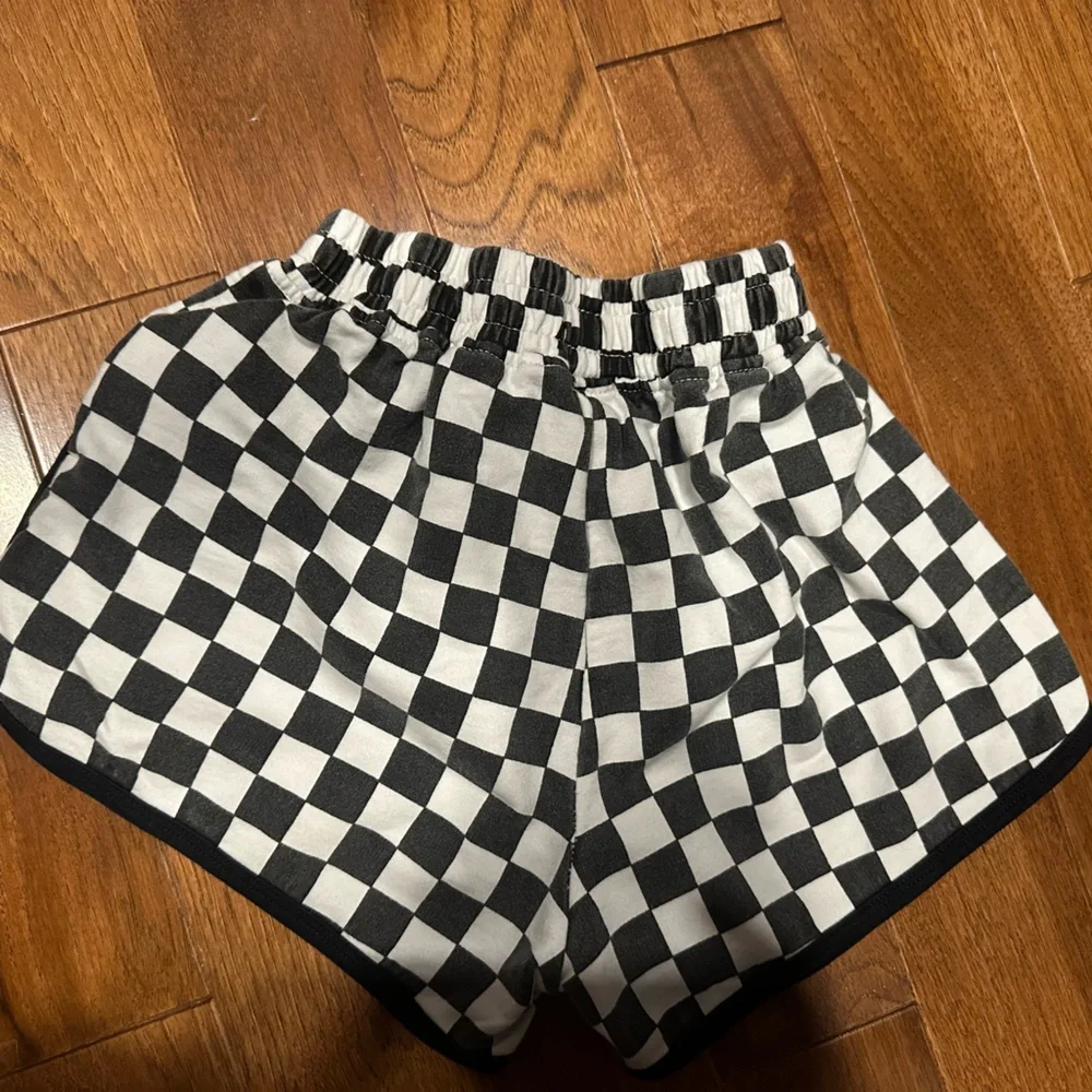 Kids Checkered Black and White Casual Shorts